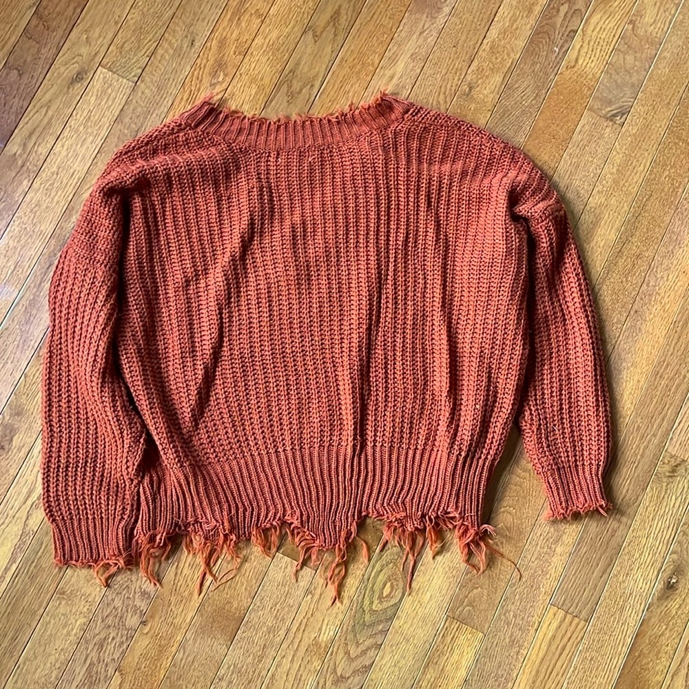 Dark Orange/Rust Color Pink Lily Sweater - Picture 3 of 3